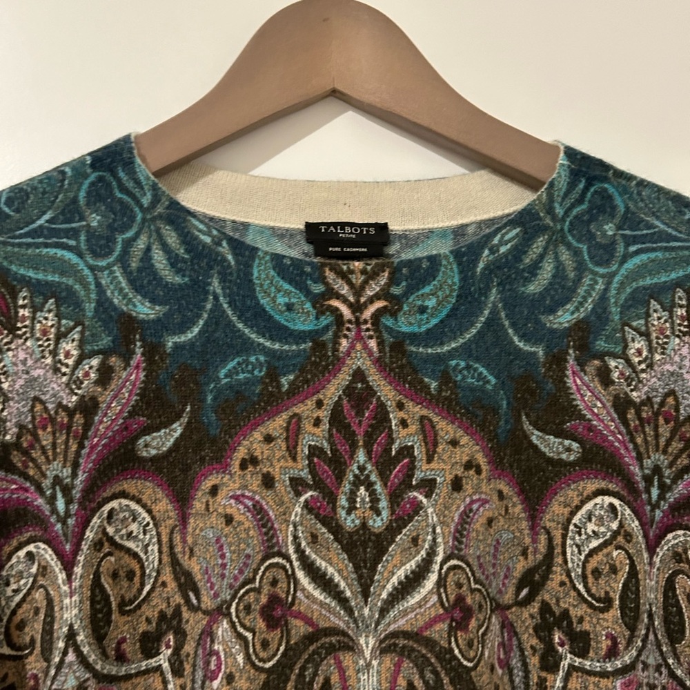 Talbots Cashmere Audrey Paisley Sweater - Picture 2 of 8